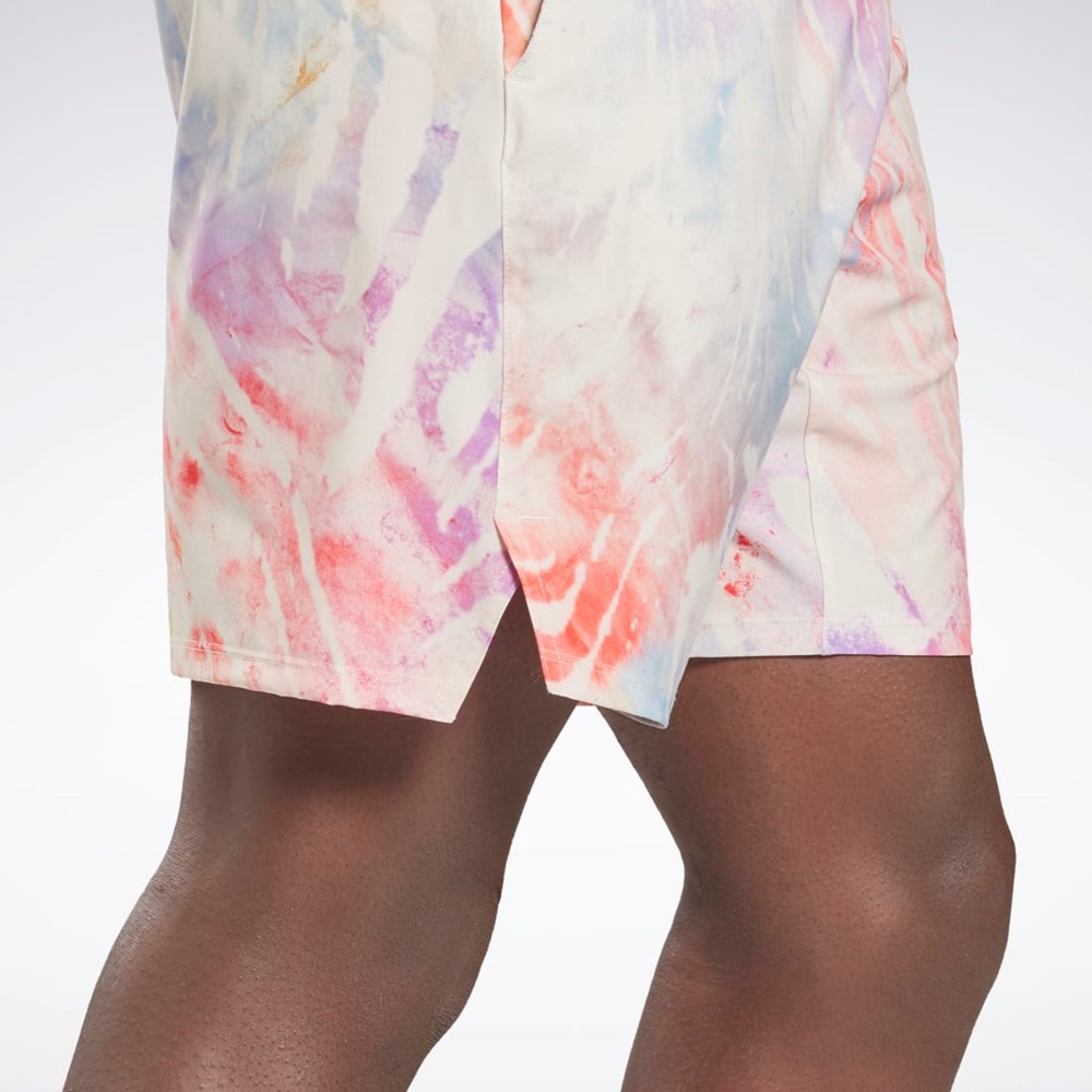 Reebok Allover Print Strength Shorts Moonstone | BIK156748