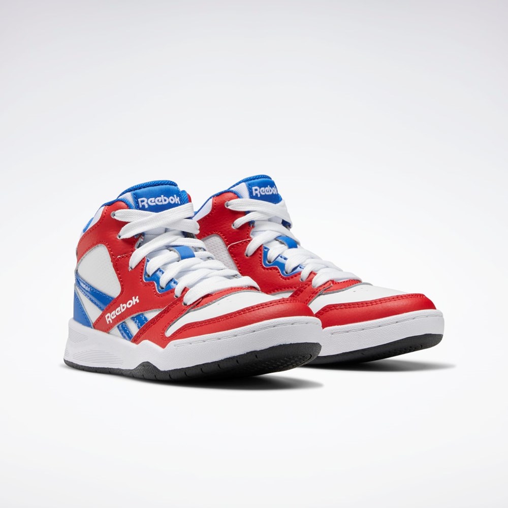 Reebok BB 4500 Court Shoes - Preschool Hvide Rød Blå | IPZ574019