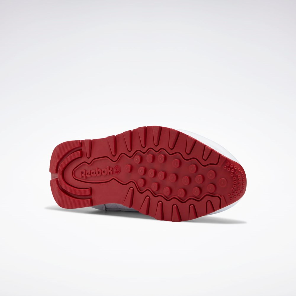 Reebok Classic Leather Shoes Hvide Rød Hvide | FQK720385