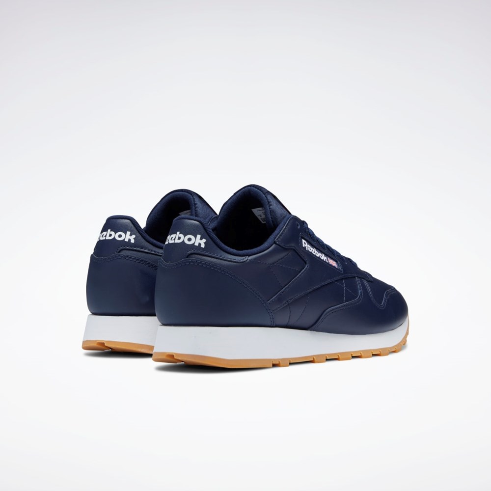 Reebok Classic Leather Shoes Mørkeblå Hvide | SQK365089