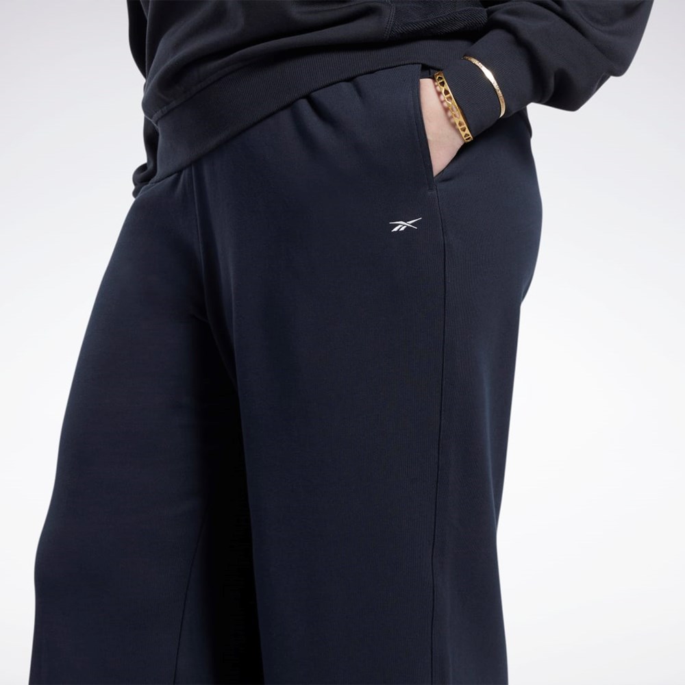 Reebok Classics Brede-Leg Pants (Plus Size) Sort | YAH874215