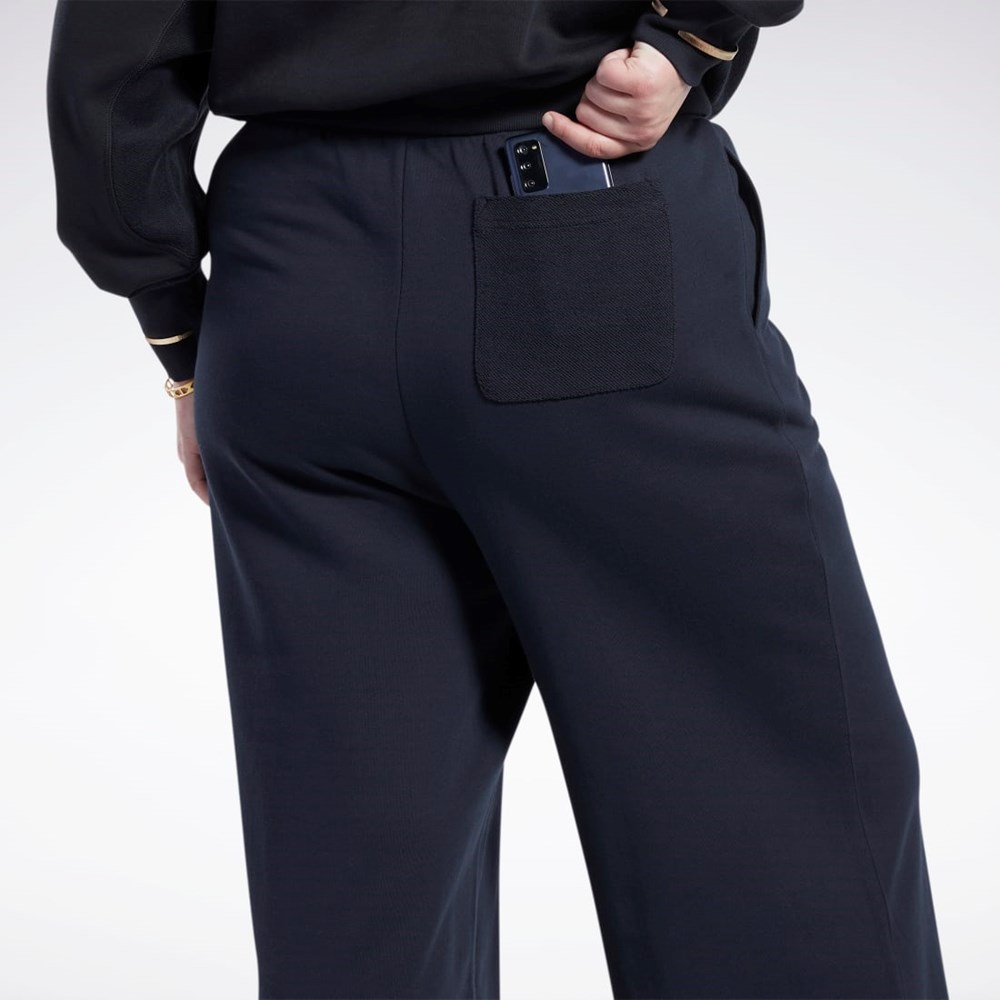 Reebok Classics Brede-Leg Pants (Plus Size) Sort | YAH874215