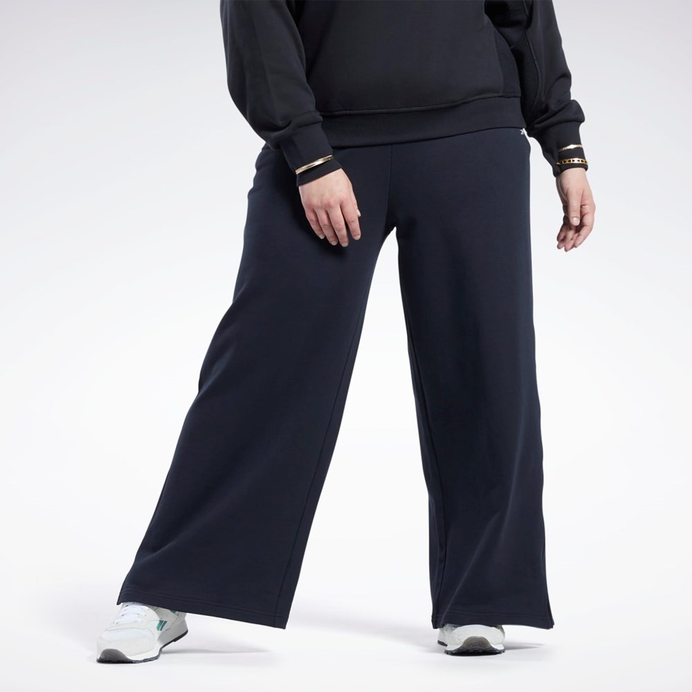 Reebok Classics Brede-Leg Pants (Plus Size) Sort | YAH874215