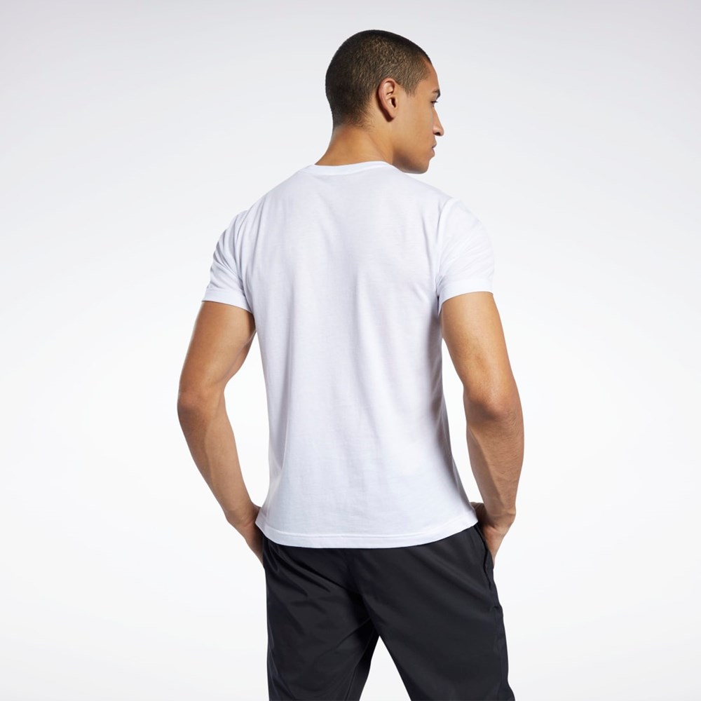 Reebok Grafisk Series Linear Logo Tee Hvide | ROJ180462