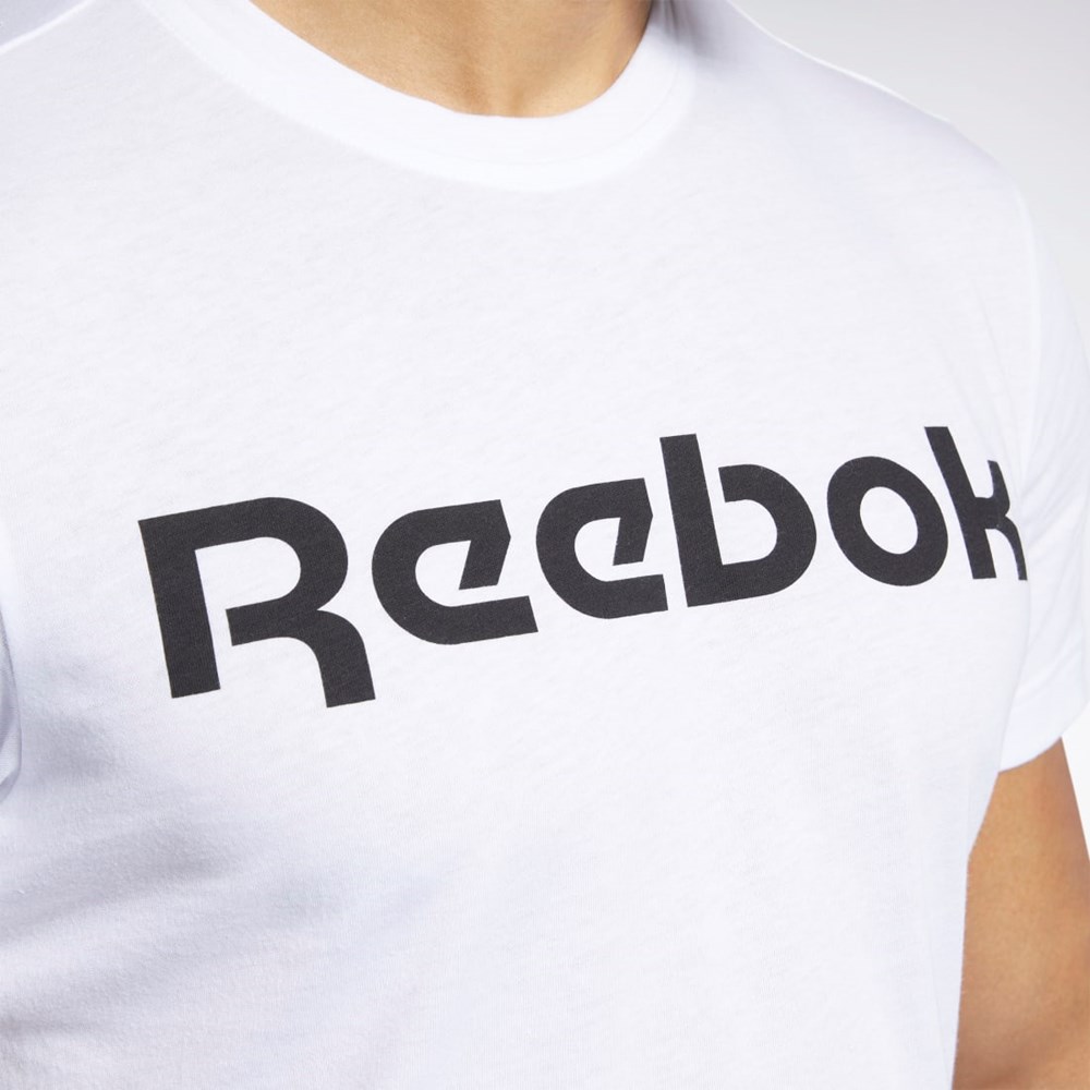 Reebok Grafisk Series Linear Logo Tee Hvide | ROJ180462