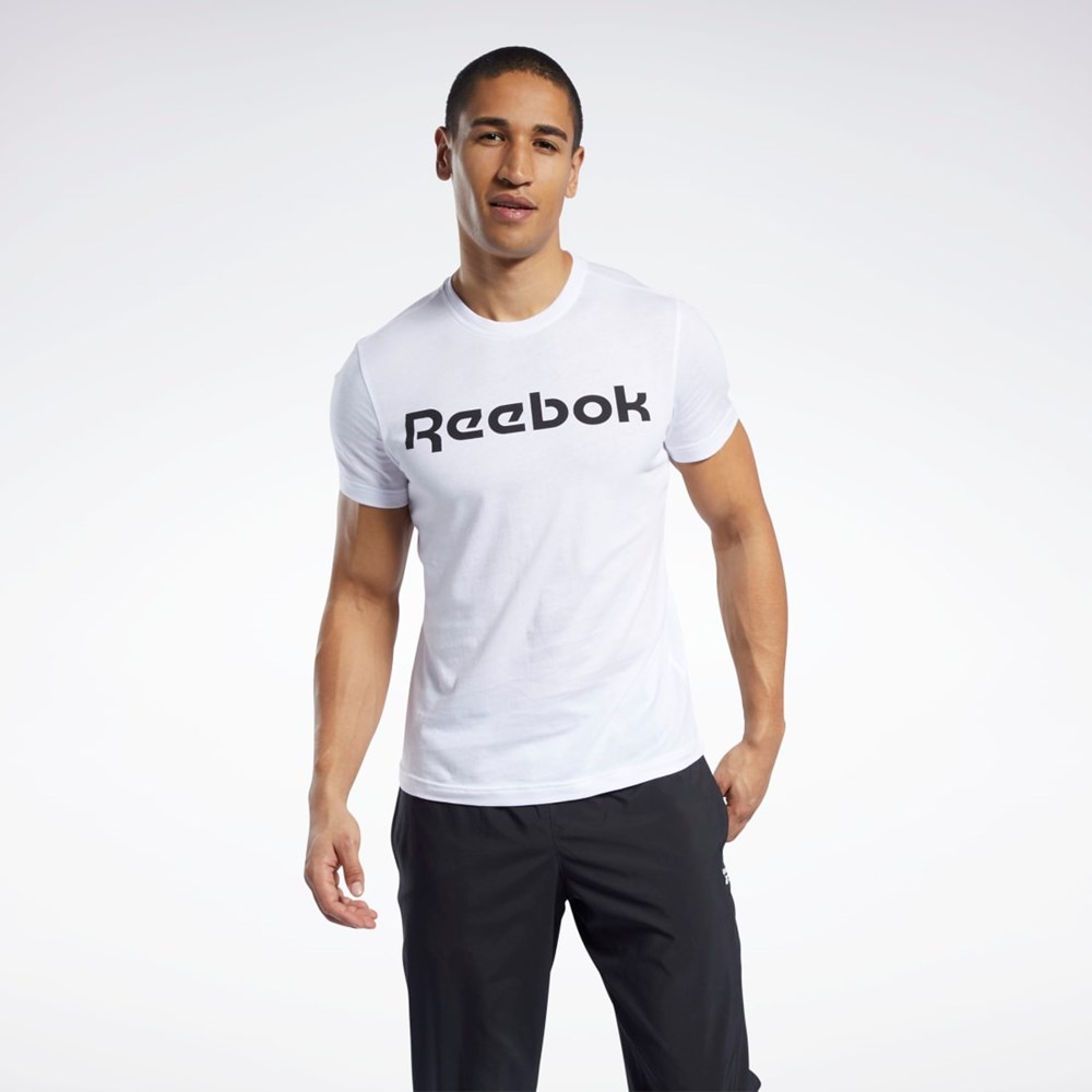 Reebok Grafisk Series Linear Logo Tee Hvide | ROJ180462