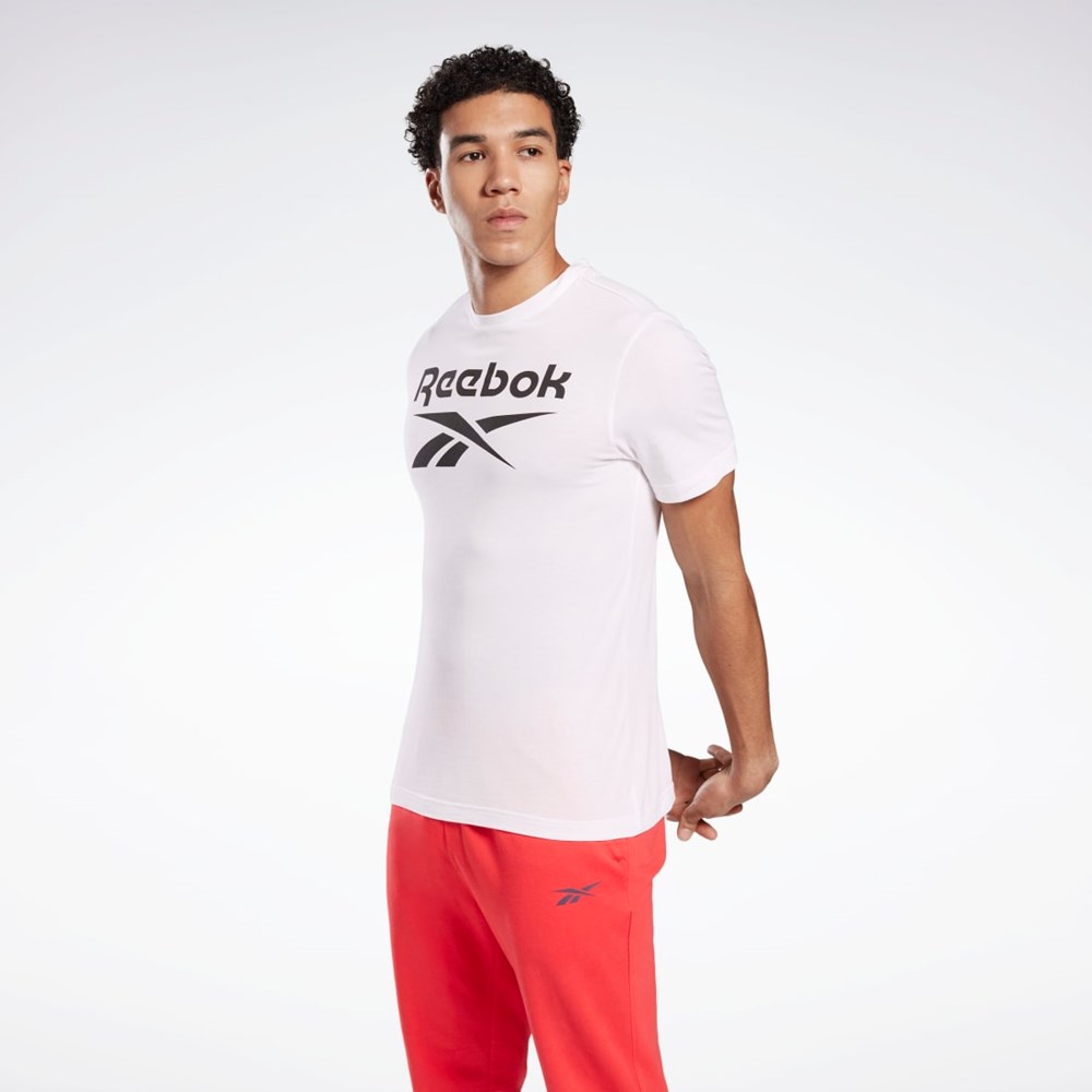 Reebok Grafisk Series Reebok Stacked Tee Hvide | VYE193267