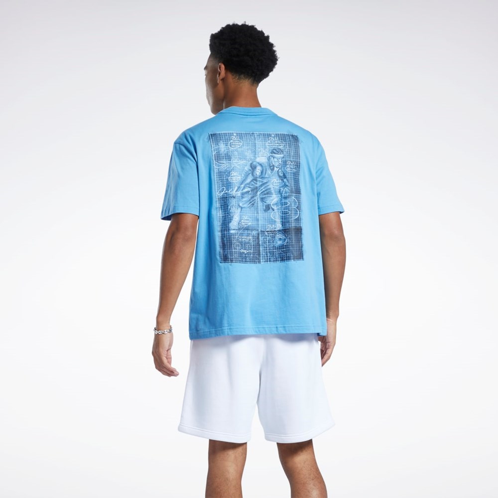 Reebok Iverson Basketball I3 Blueprint Kort Sleeve T-Shirt Blå | EQN953842