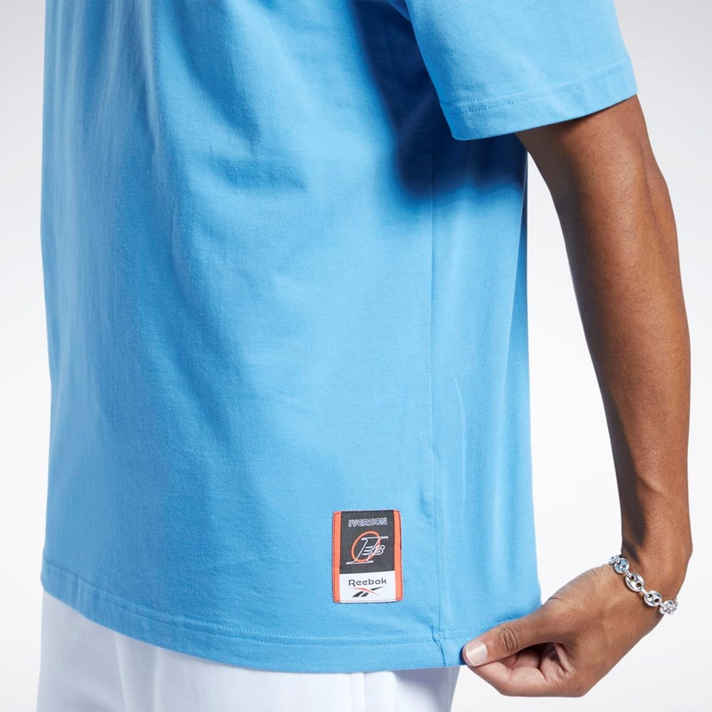 Reebok Iverson Basketball I3 Blueprint Kort Sleeve T-Shirt Blå | EQN953842