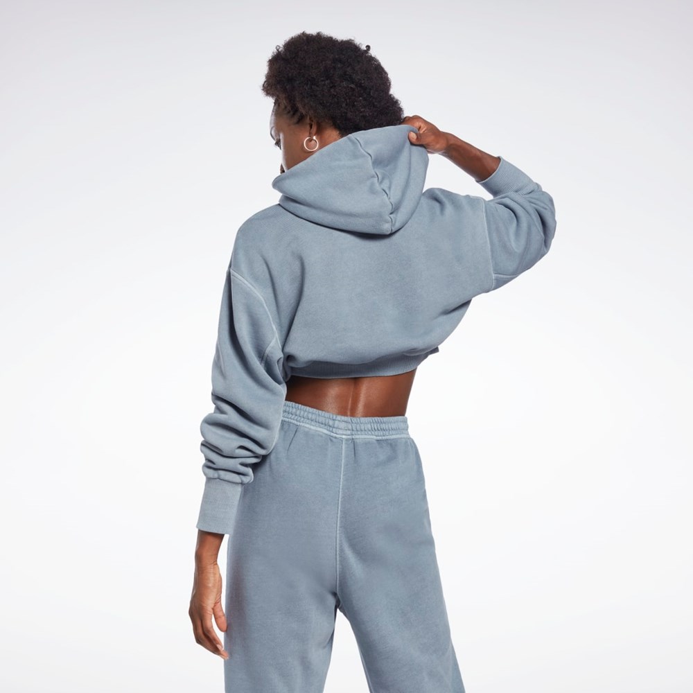 Reebok Les Mills® Natural Dye Crop Hoodie Grå | FAI578169