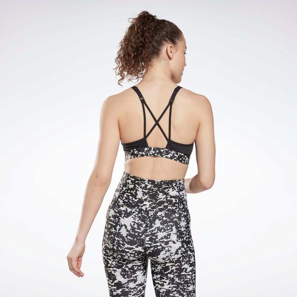 Reebok Lux Speckle Modern Safari Strappy Bra Sort | CKJ573298