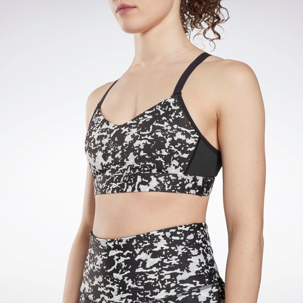 Reebok Lux Speckle Modern Safari Strappy Bra Sort | CKJ573298