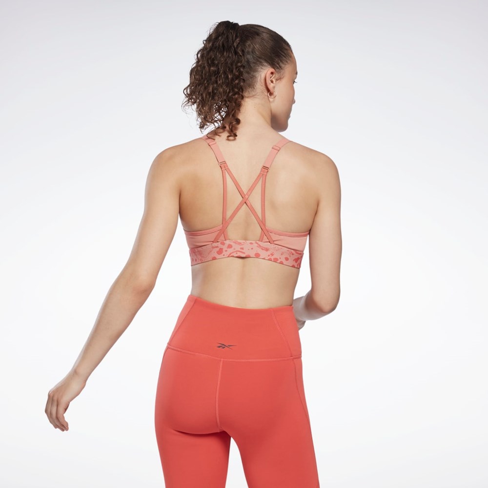 Reebok Lux Strappy Modern Safari Print Sports Bra Koral | VDQ706281