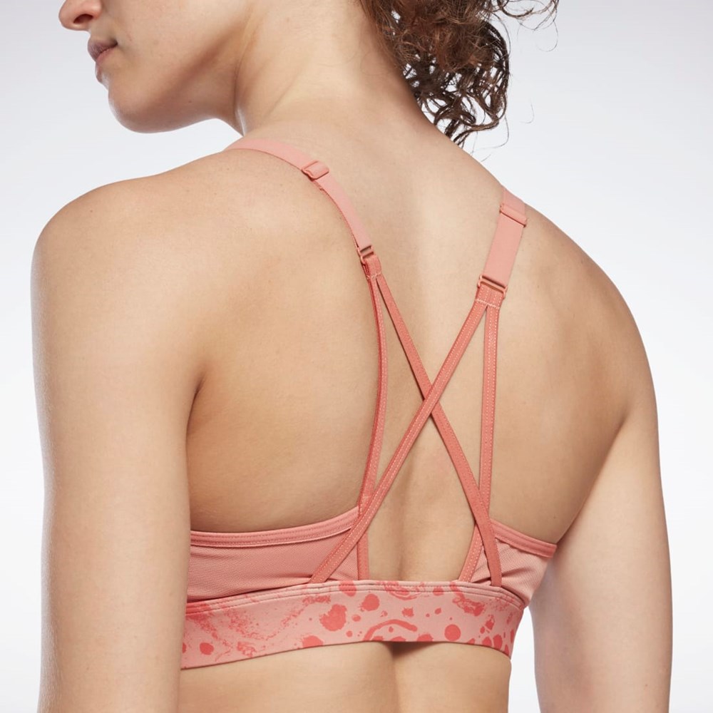 Reebok Lux Strappy Modern Safari Print Sports Bra Koral | VDQ706281