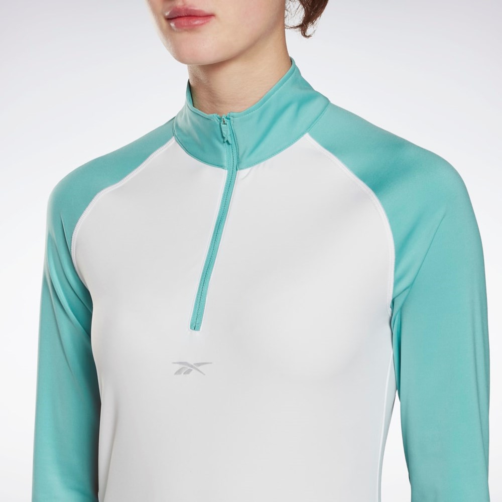 Reebok Løbe Quarter-Zip Sweatshirt Hvide | BJX752081