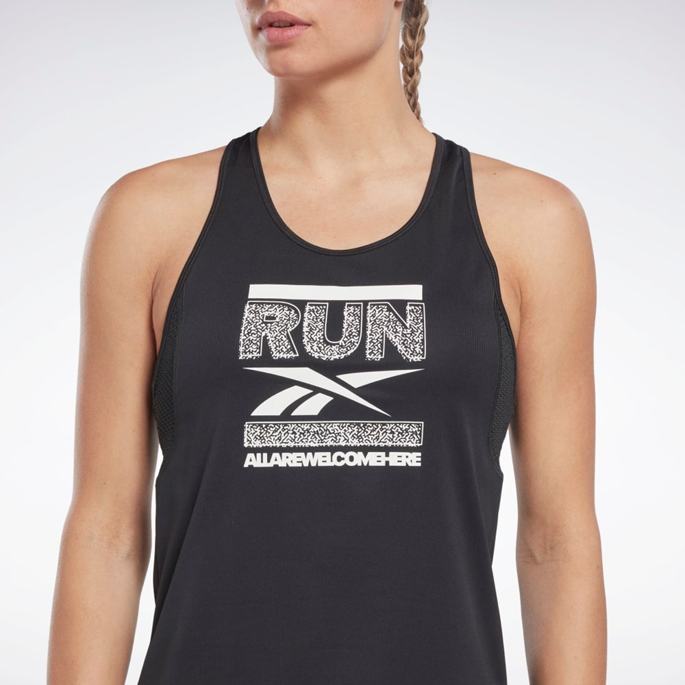 Reebok Løbe Speedwick Grafisk Tank Top Sort | PXK792356