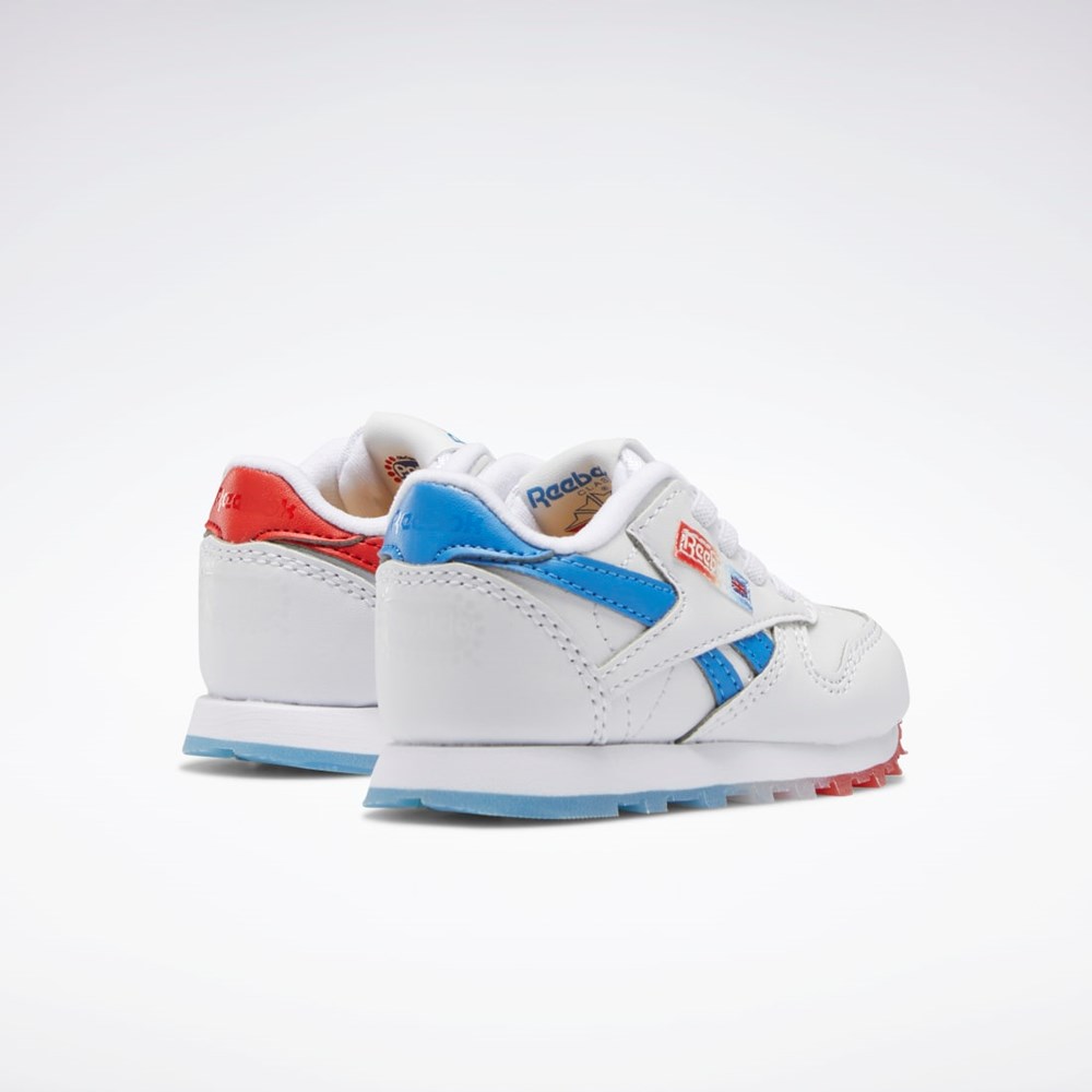 Reebok Popsicle Classic Leather Shoes - Toddler Hvide Blå Rød | IKE416950
