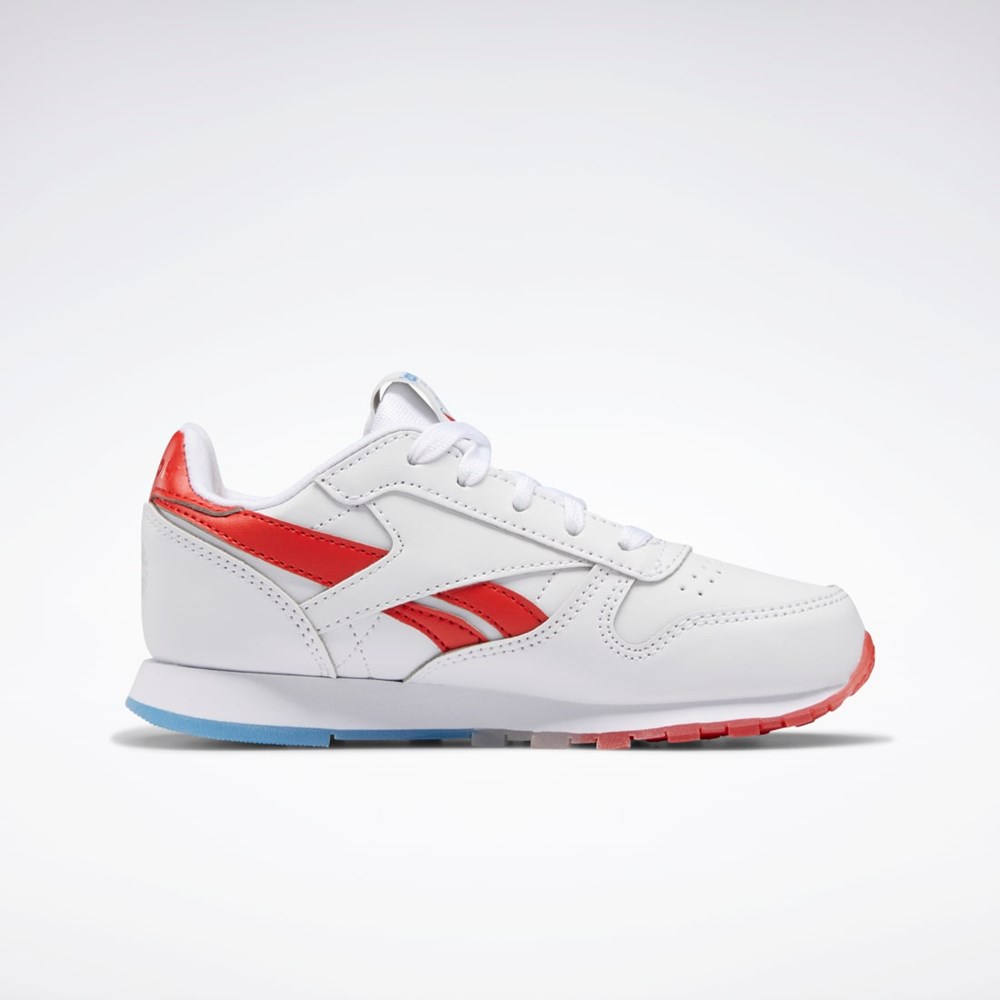 Reebok Popsicle Classic Leather Shoes - Preschool Hvide Blå Rød | JFU092145