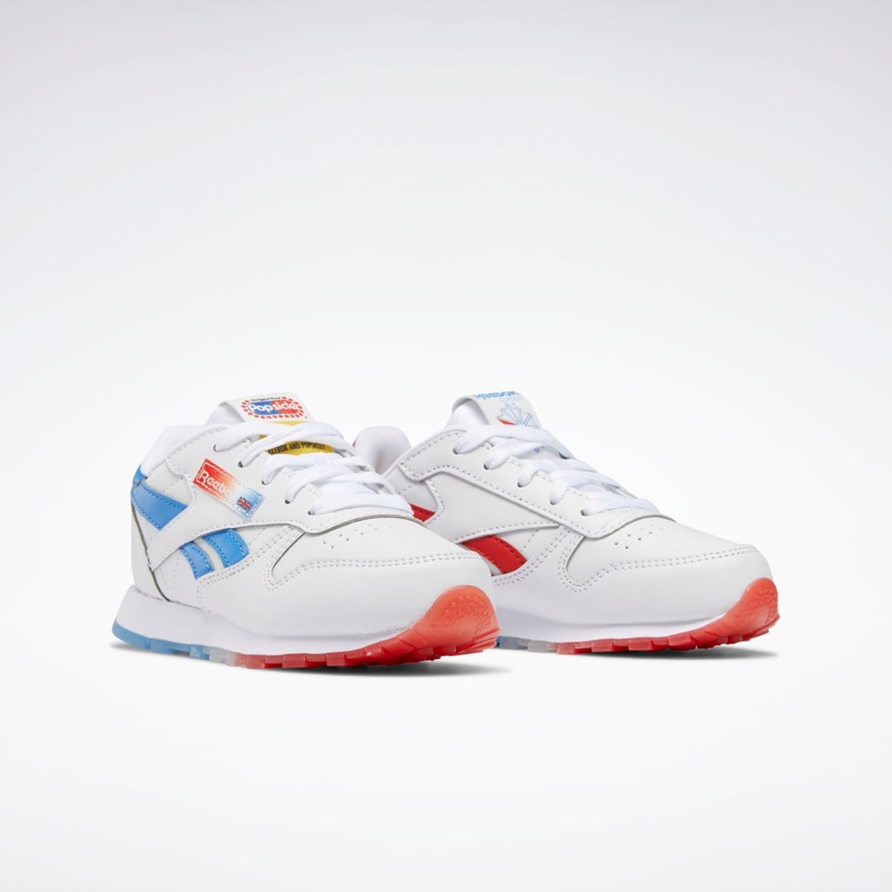Reebok Popsicle Classic Leather Shoes - Preschool Hvide Blå Rød | JFU092145