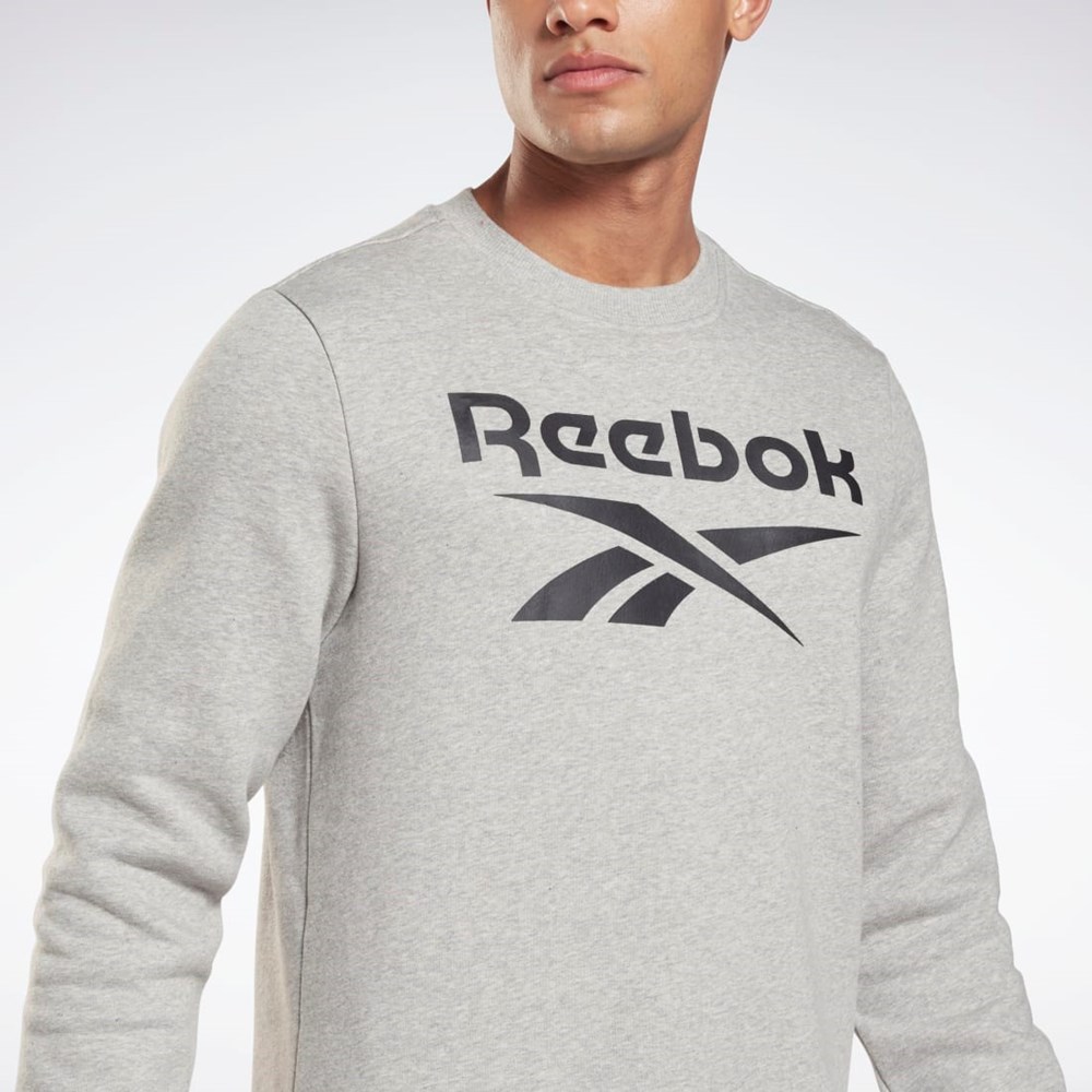 Reebok Reebok Identity Fleece Crew Sweatshirt Grå Sort | XIV138207