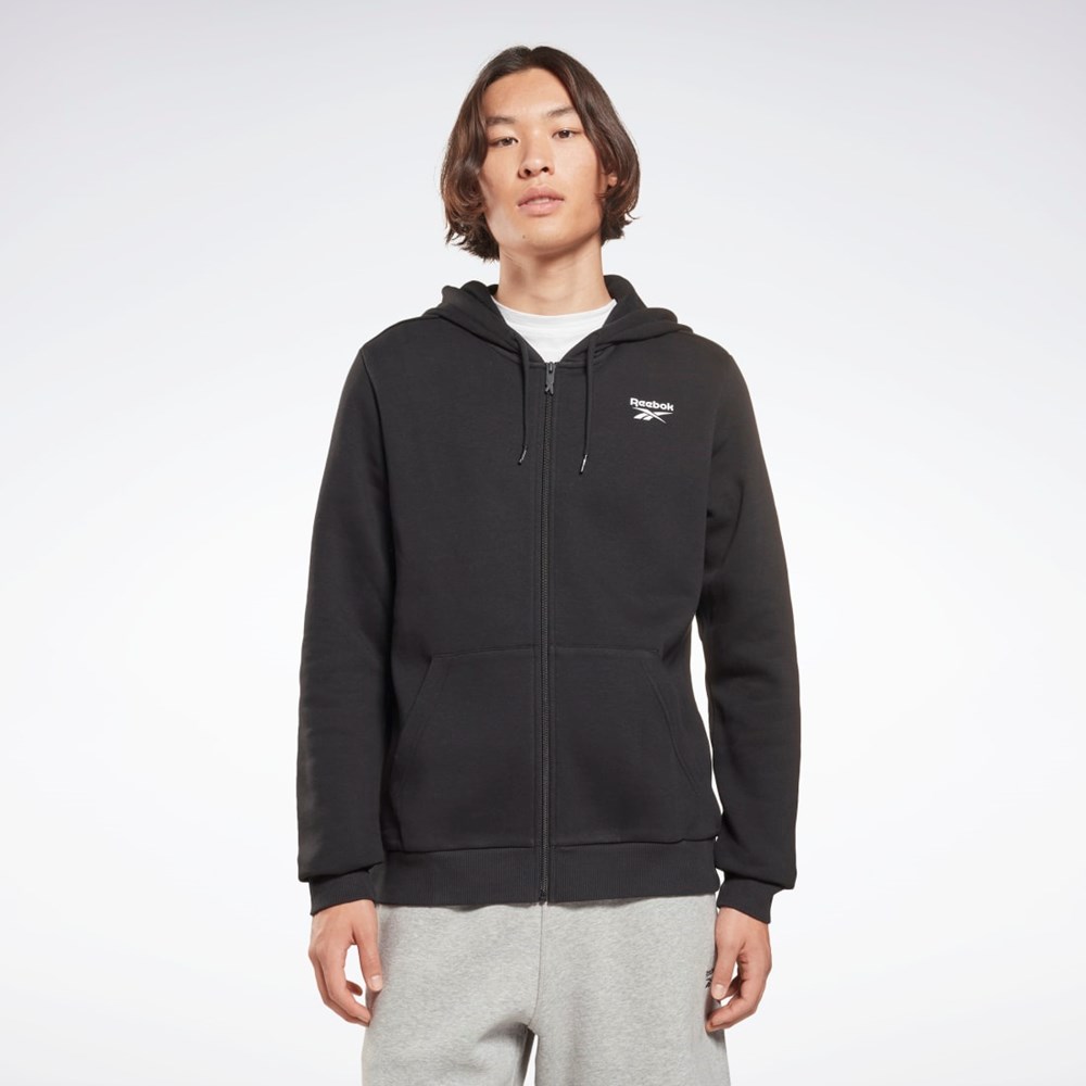 Reebok Reebok Identity Fleece Zip-Up Hoodie Sort | THO937642