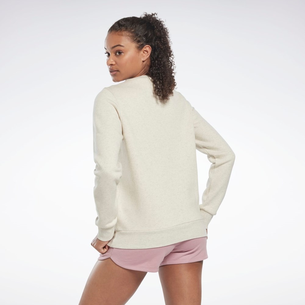 Reebok Reebok Identity Logo Fleece Crew Sweatshirt Hvide | BRY016984