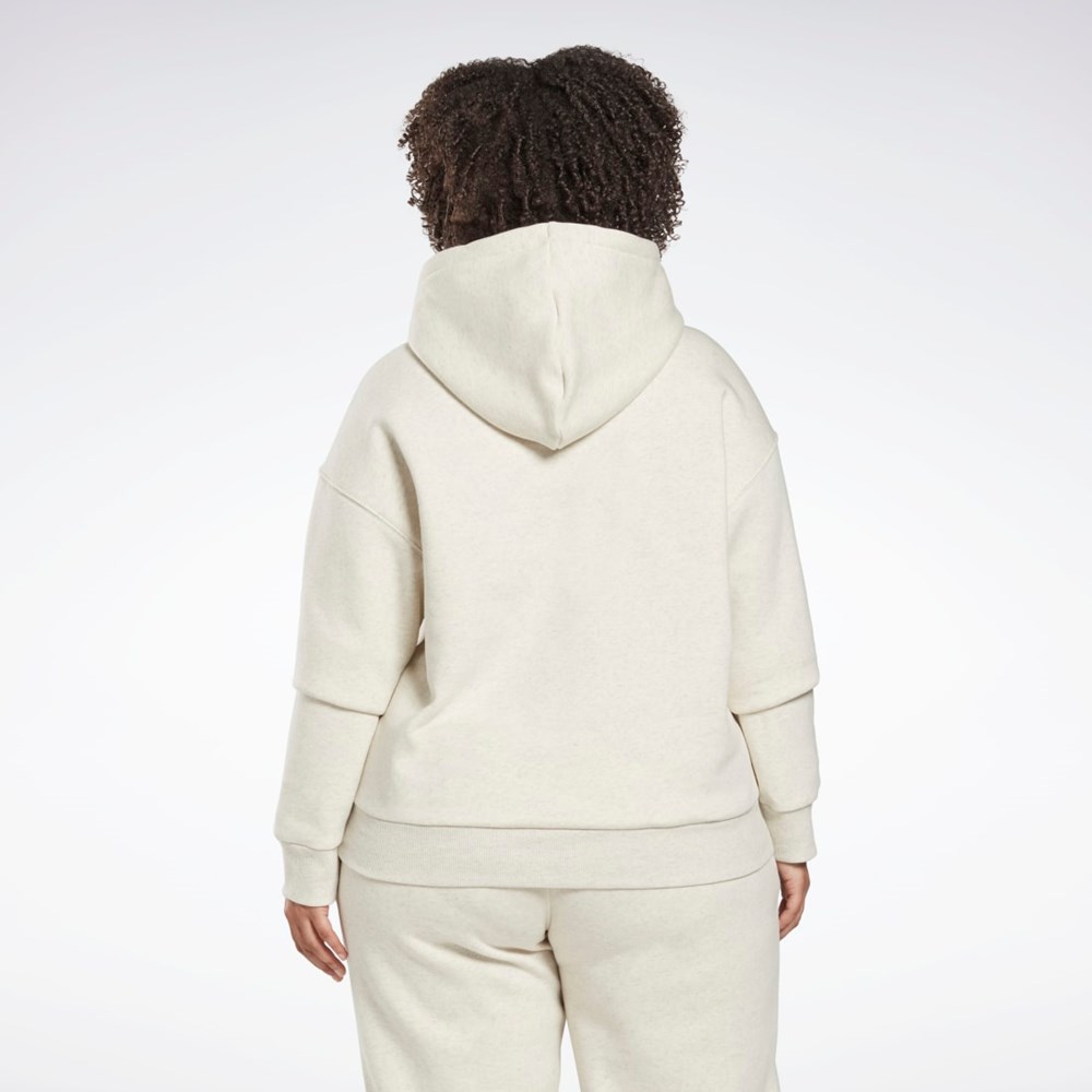 Reebok Reebok Identity Logo Fleece Pullover Hoodie (Plus Size) Hvide | AEV510247