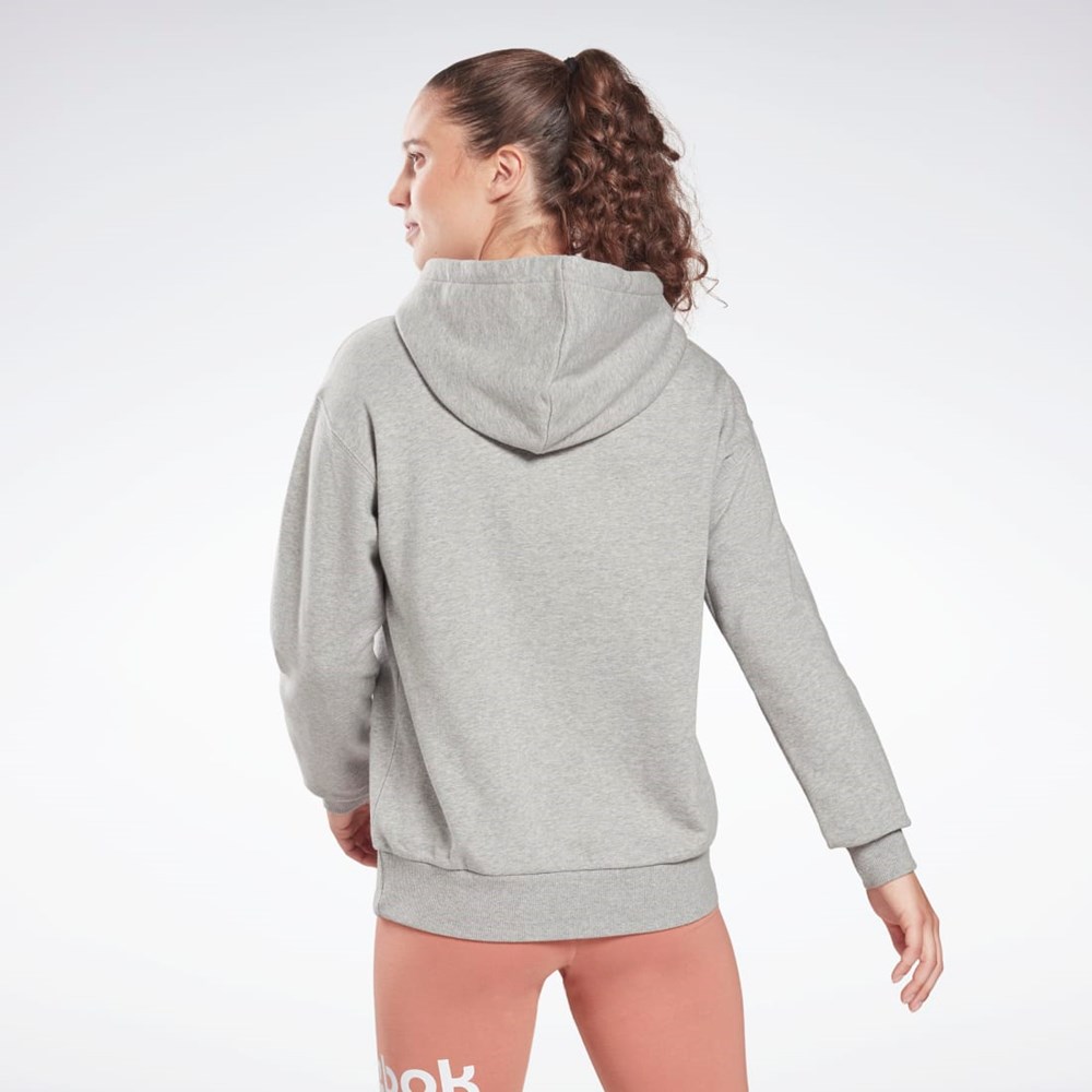 Reebok Reebok Identity Logo French Terry Hoodie Grå Hvide Hvide | UFK874326