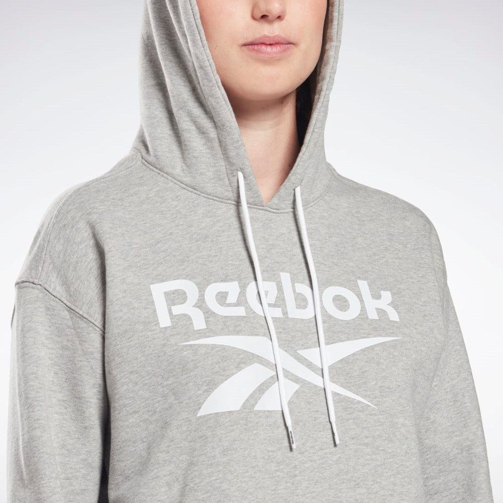 Reebok Reebok Identity Logo French Terry Hoodie Grå Hvide Hvide | UFK874326