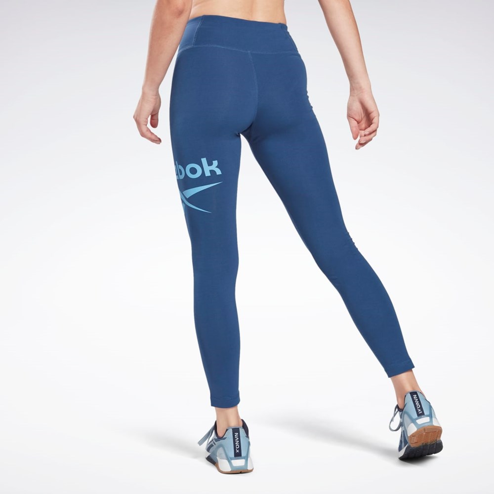 Reebok Reebok Identity Logo Leggings Blå | OXV687105