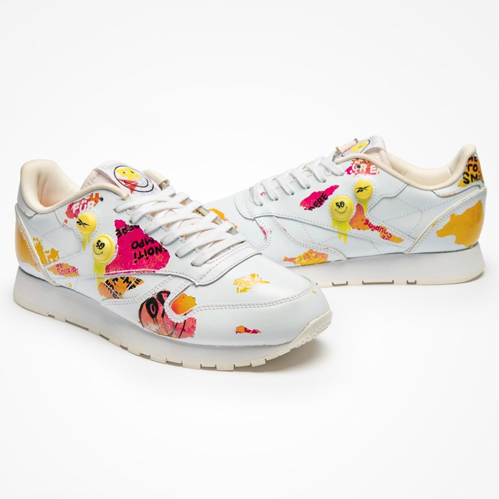 Reebok Smiley Classic Leather Pump 50th Shoes Hvide Hvide | UTQ617420