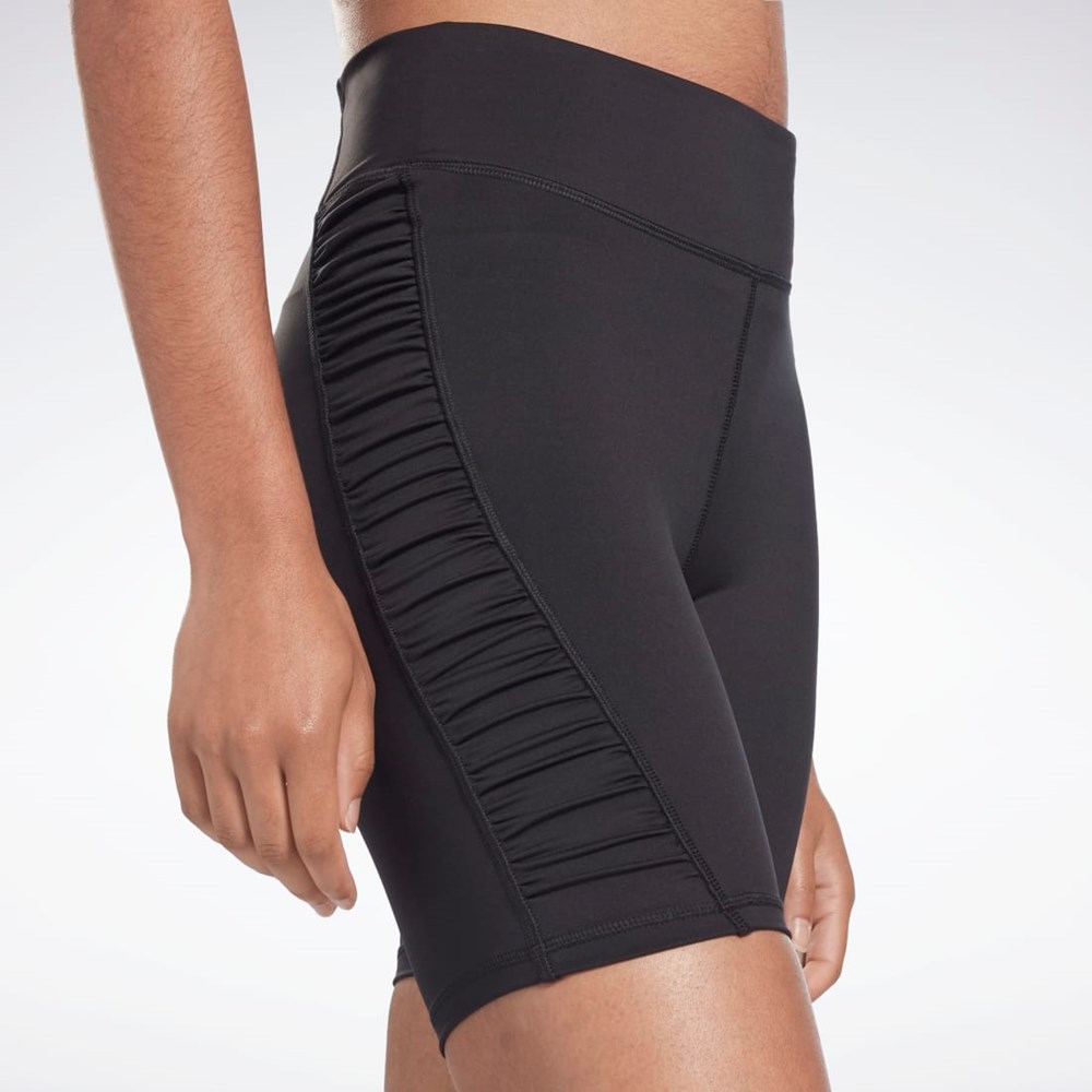 Reebok Studio Ruched High Rise Legging Shorts Sort | YXE917624