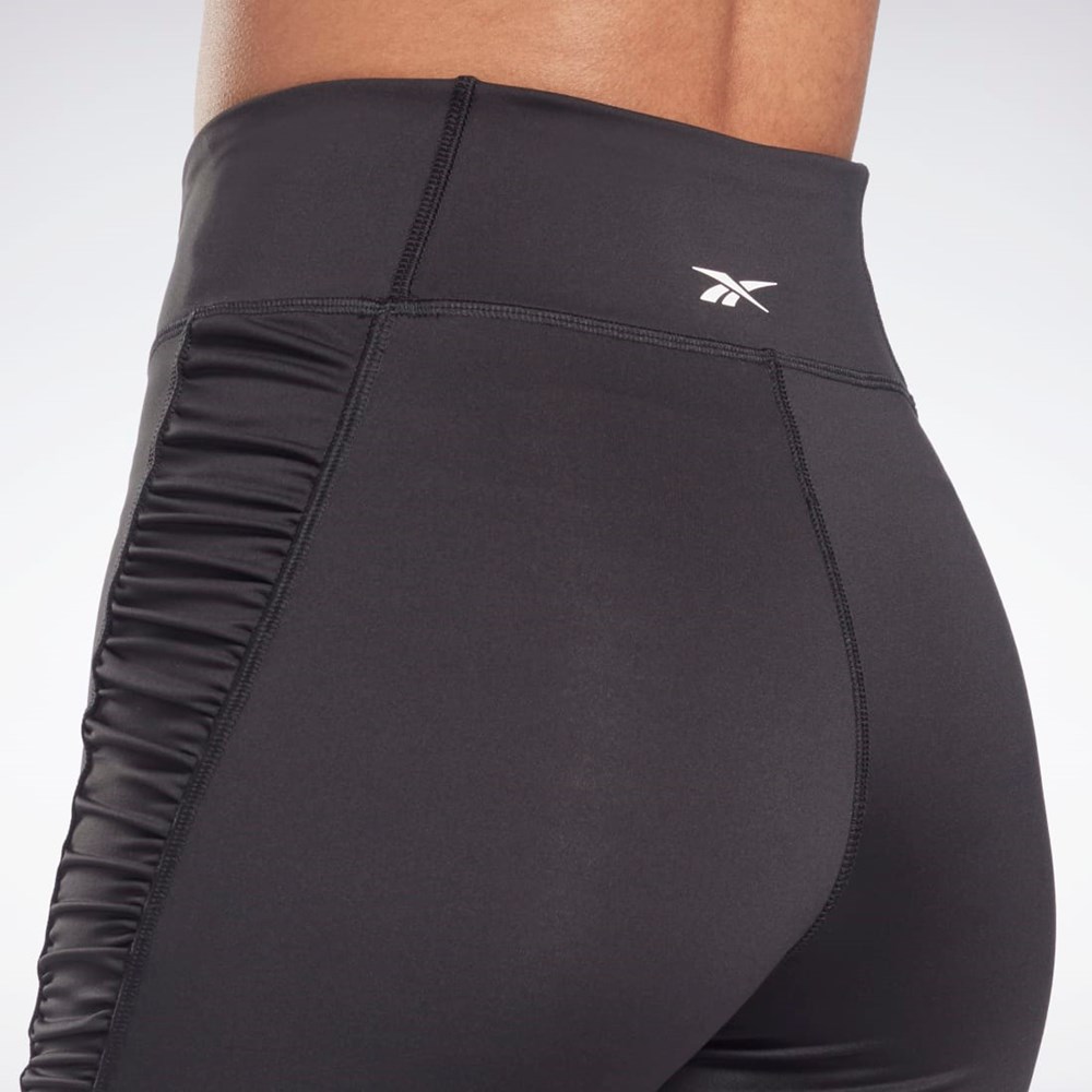Reebok Studio Ruched High Rise Legging Shorts Sort | YXE917624