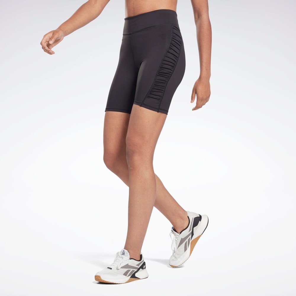 Reebok Studio Ruched High Rise Legging Shorts Sort | YXE917624