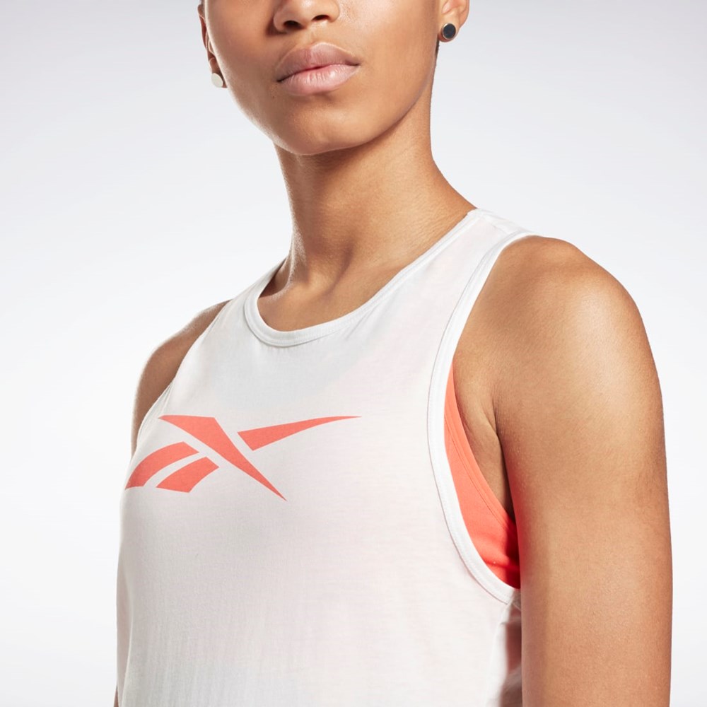 Reebok Trænings Essentials Grafisk Tank Top Hvide Orange | ZYC631872