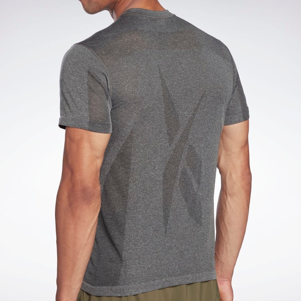 Reebok United By Fitness MyoKnit Seamless T-Shirt Sort | BGI527863