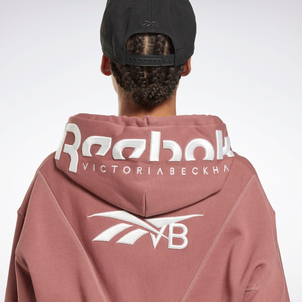 Reebok Victoria Beckham Crop Logo Hoodie Parched Earth | FMC097384