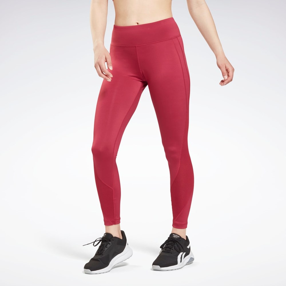 Reebok Workout Ready Mesh Leggings Punch Berry | ZLD584762