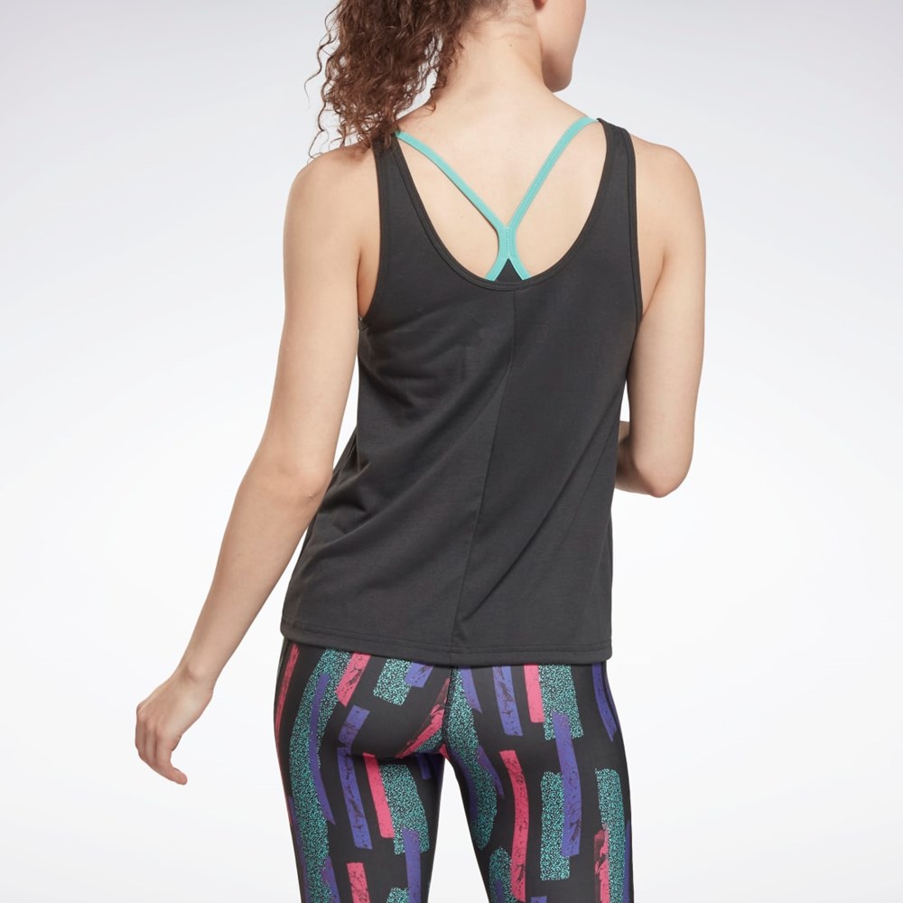 Reebok Workout Ready Supremium Grafisk Tank Top Sort | GVX802159
