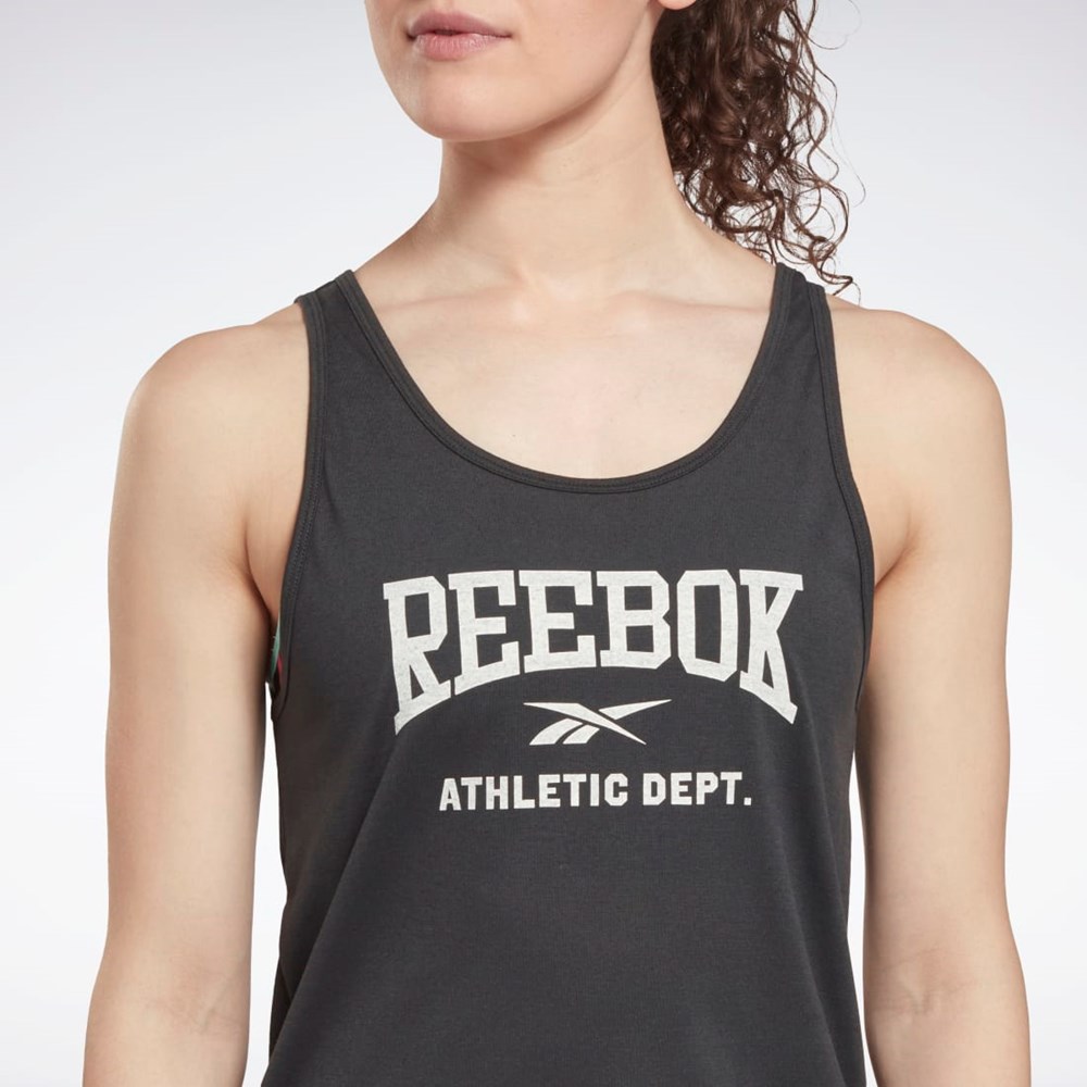 Reebok Workout Ready Supremium Grafisk Tank Top Sort | GVX802159