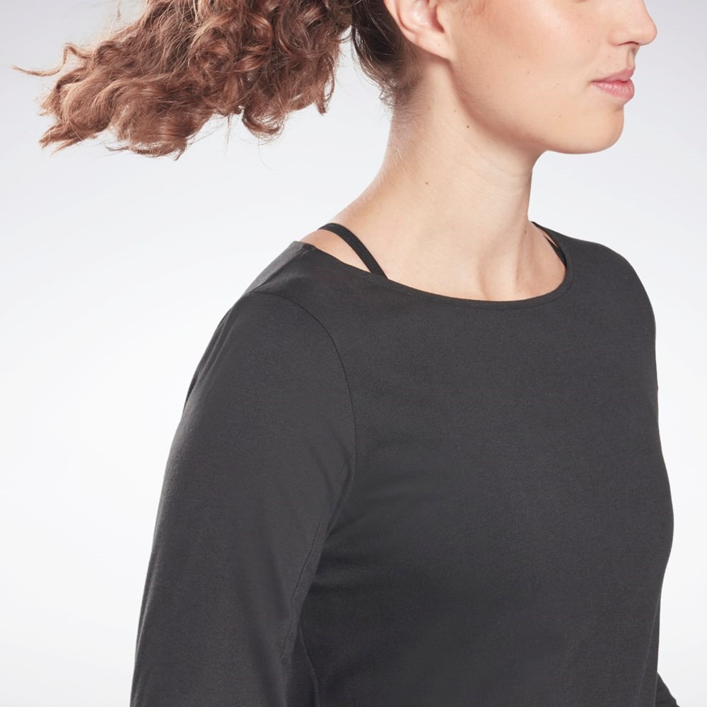 Reebok Workout Ready Supremium Long Sleeve T-Shirt Sort | JEF645107