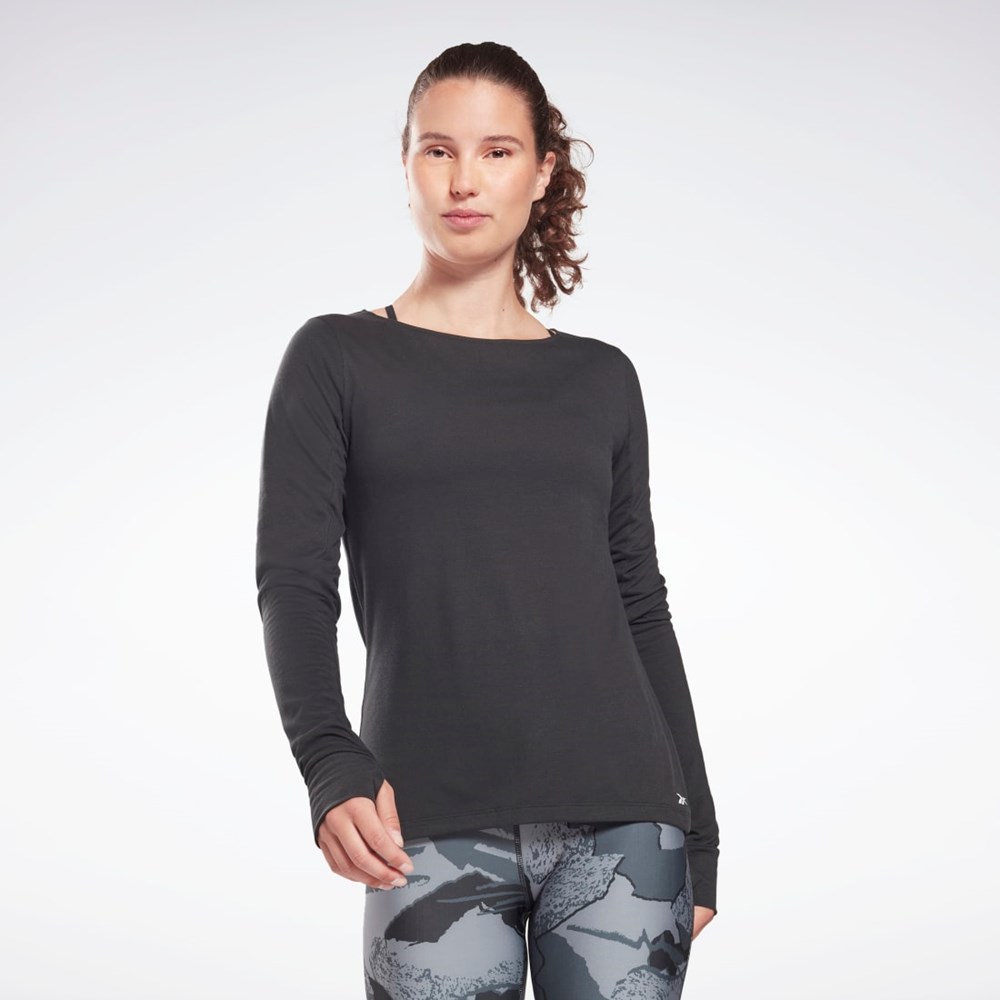 Reebok Workout Ready Supremium Long Sleeve T-Shirt Sort | JEF645107