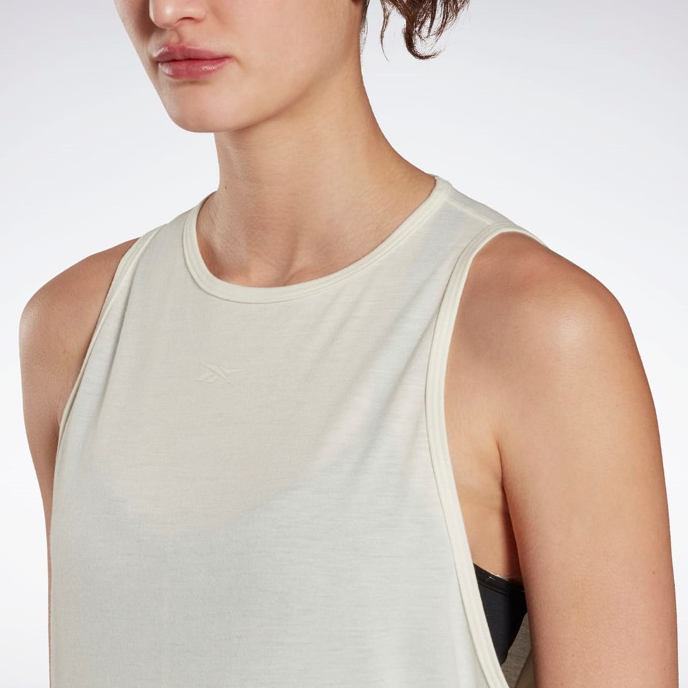 Reebok Yoga Long Tank Top Hvide | KNI256307