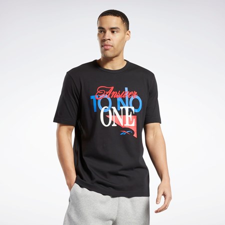 Reebok Answer to No One Kort Sleeve T-Shirt Sort | SOZ659738