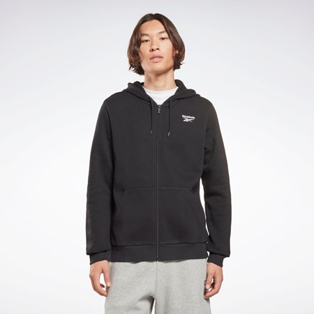 Reebok Reebok Identity Fleece Zip-Up Hoodie Sort | THO937642