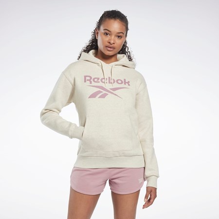 Reebok Reebok Identity Logo Fleece Pullover Hoodie Hvide | JXS697803