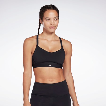 Reebok Reebok Lux Strappy Sports Bra Sort | QEB169247